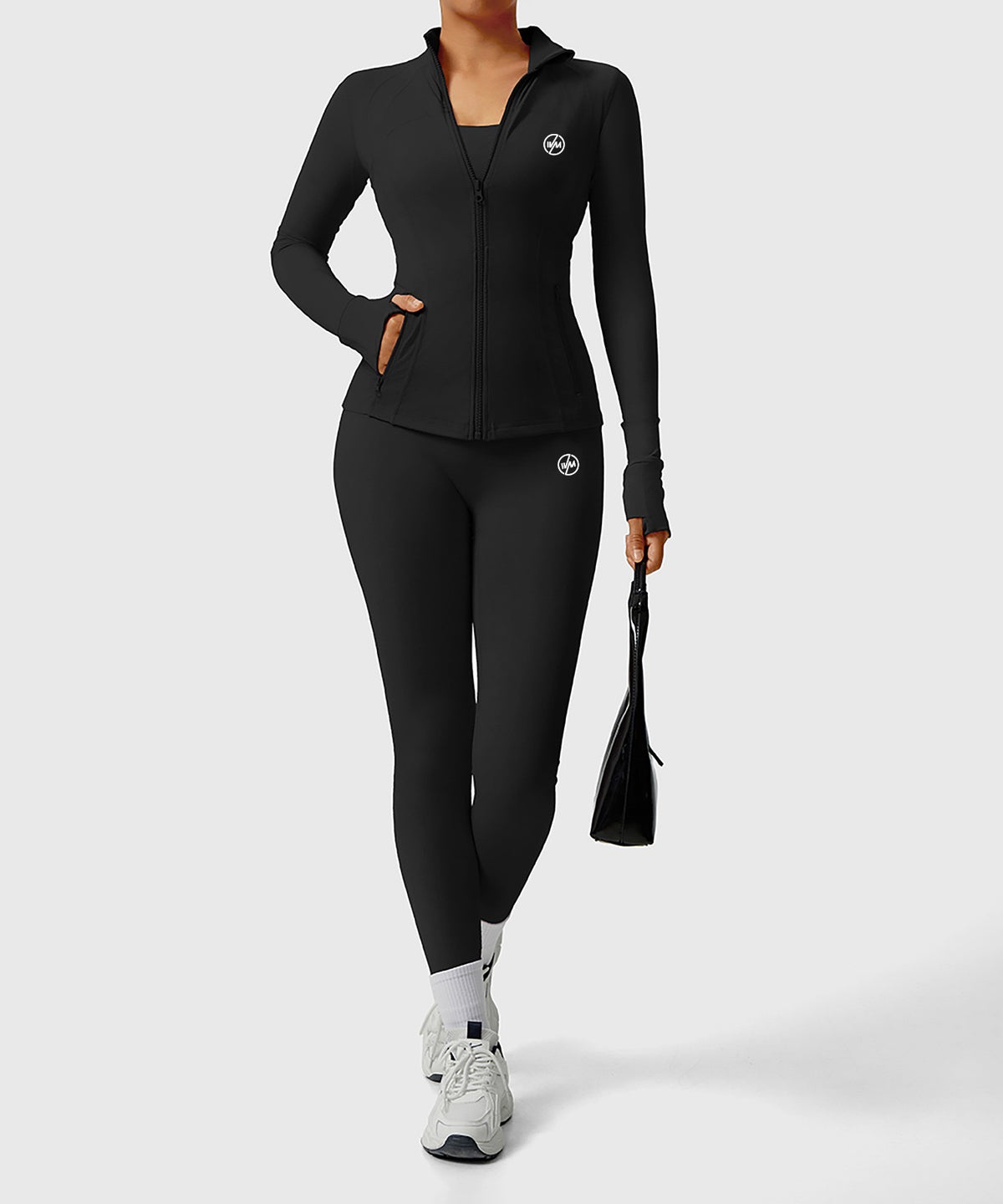 IVM COUTURE SculptFit 4-Piece Activewear Set – Black & Rose Quartz