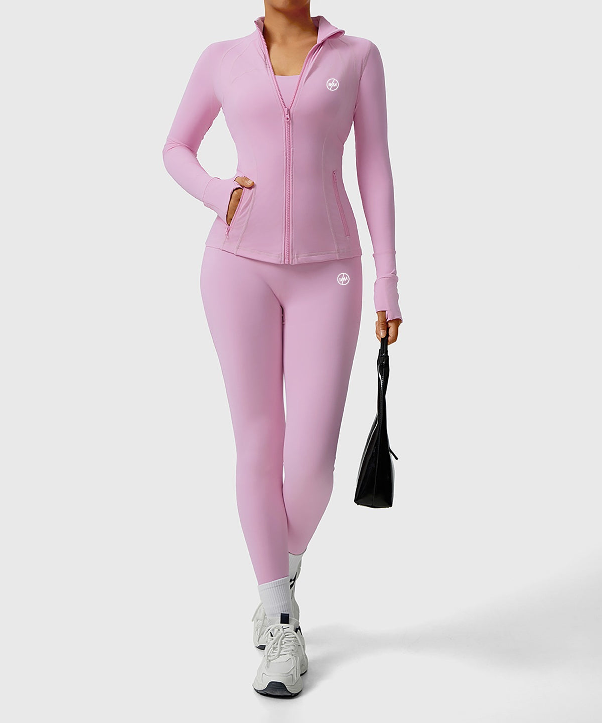 IVM COUTURE SculptFit 4-Piece Activewear Set – Black & Rose Quartz