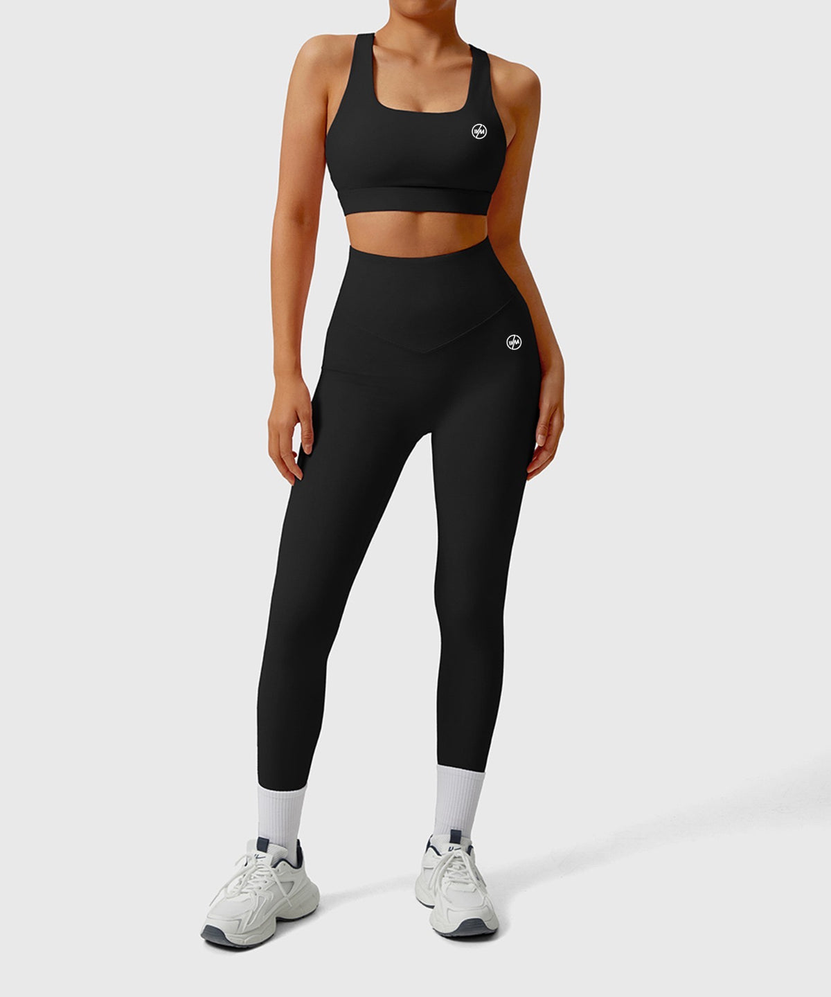 IVM COUTURE SculptFit 4-Piece Activewear Set – Black & Rose Quartz